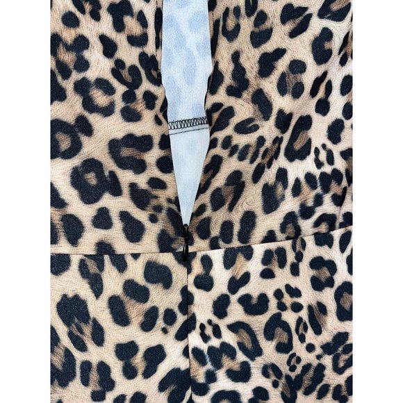 ZARA Leopard Animal Print Mock Neck Dress size Medium - Picture 7 of 9